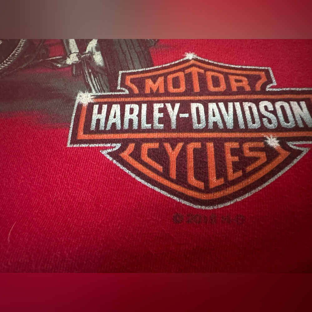 Harley-Davidson biker Santa motorcycle Christmas tee Lakeland Florida size small - Picture 3 of 8